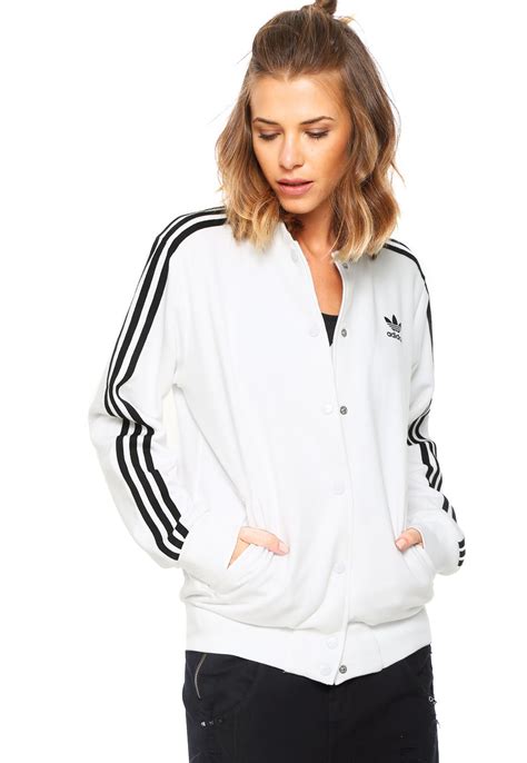 jaqueta bomber adidas originals 3 stripe branca|adidas bomber jacket.